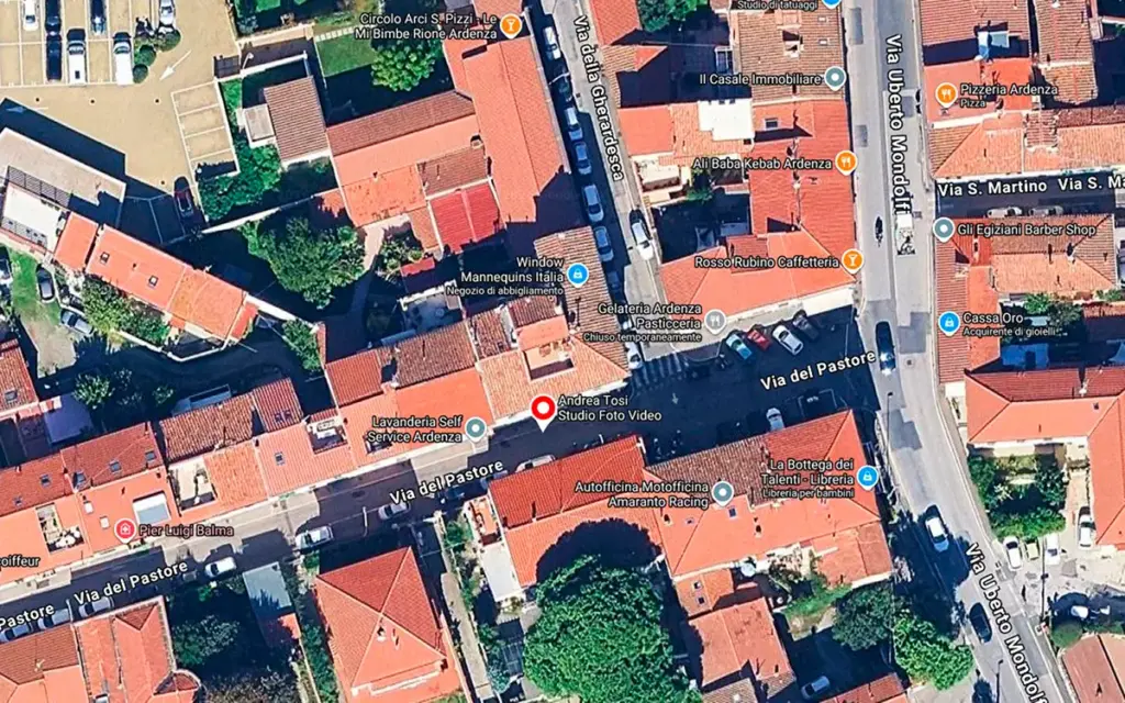 Mappa della posizione dello Studio Fotografico e Videomaker Andrea Tosi in Via del Pastore a Livorno